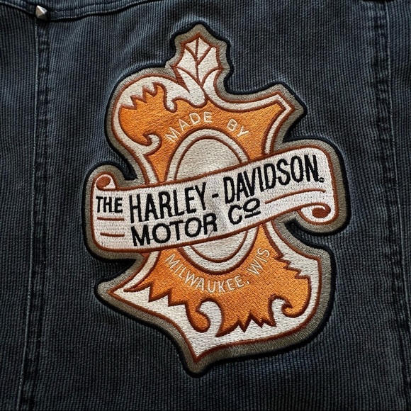 Harley-Davidson Snap Front Cropped Moto Jacket with Made in Milwaukee P… - Picture 8 of 16